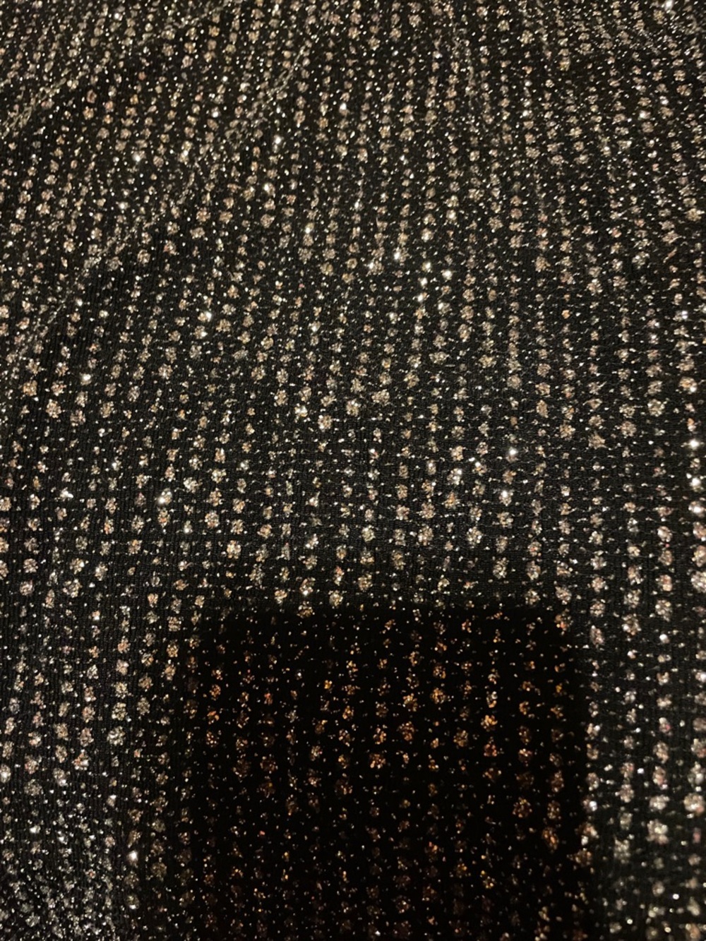 Black Sparkle Bling-Bling Knit Long-sheer Sleeve Top and upper neck! Size S - Picture 3 of 5